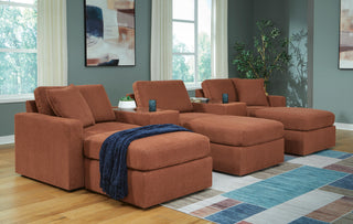 Modmax 5-Piece Sectional and 3 Ottomans - Spice