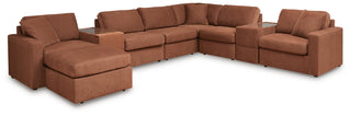 Modmax 8-Piece Sectional and Ottoman - Spice