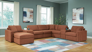 Modmax 8-Piece Sectional and Ottoman - Spice