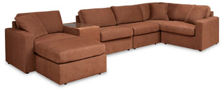 Modmax 6-Piece Sectional and Ottoman - Spice