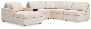 Modmax 6-Piece Sectional with Chaise and Audio Console Next-Gen Nuvella™ Performance Fabric