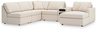 Modmax 6-Piece Sectional with Chaise and Audio Console Next-Gen Nuvella™ Performance Fabric