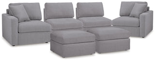 Modmax 4-Piece Sectional and 2 Ottomans - Granite