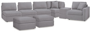 Modmax 6-Piece Sectional and 2 Ottomans - Granite