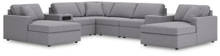 Modmax 8-Piece Double Chaise Sectional with Audio and Storage Consoles Next-Gen Nuvella™ Performance Fabric