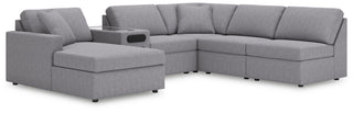 Modmax 6-Piece Sectional with Chaise and Audio Console Next-Gen Nuvella™ Performance Fabric
