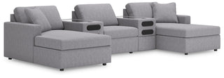 Modmax 5-Piece Double Chaise with Audio Consoles Next-Gen Nuvella™ Performance Fabric