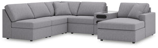 Modmax 6-Piece Sectional with Chaise and Audio Console Next-Gen Nuvella™ Performance Fabric
