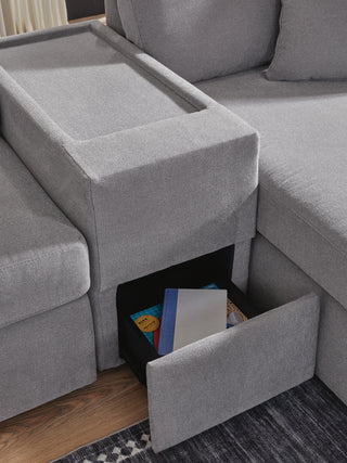 Modmax 6-Piece Sectional and 2 Ottomans - Granite