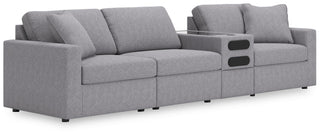 Modmax 4-Piece Sectional with Audio Console Next-Gen Nuvella™ Performance Fabric