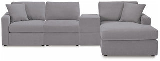 Modmax 4-Piece Sectional with Chaise and Storage Console Next-Gen Nuvella™ Performance Fabric