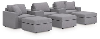 Modmax 5-Piece Sectional and 3 Ottomans - Granite
