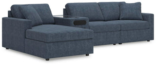 Modmax 4-Piece Sectional with Chaise and Audio Console Next-Gen Nuvella™ Performance Fabric