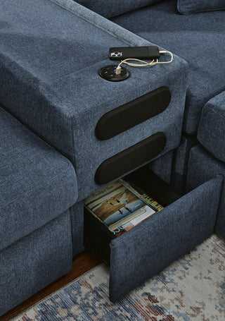 Modmax 7-Piece Sectional with Audio Console Next-Gen Nuvella™ Performance Fabric