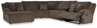 Top Tier 6-Piece Reclining Sectional with Chaise Velvet