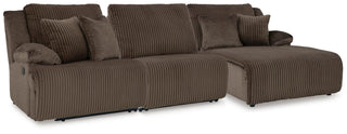Top Tier 3-Piece Reclining Sofa Chaise Sectional Velvet