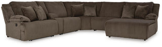 Top Tier 6-Piece Reclining Sectional with Chaise Velvet