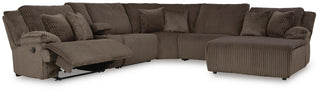 Top Tier 6-Piece Reclining Sectional with Chaise Velvet