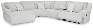 Top Tier 6-Piece Reclining Sectional with Chaise Velvet