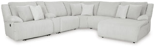 Top Tier 6-Piece Reclining Sectional with Chaise Velvet