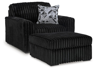 Midnight-Madness Oversized Chair and Ottoman