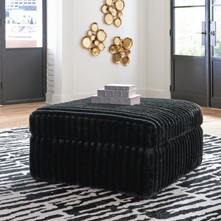 Midnight-Madness Oversized Accent Ottoman Velvet