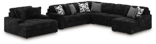 Midnight-Madness 4-Piece Sectional and Oversized Chaise