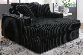 Midnight-Madness 4-Piece Sectional and Oversized Chaise