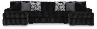 Midnight-Madness 3-Piece Sectional with Chaise Velvet