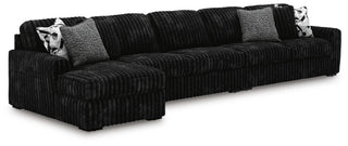 Midnight-Madness 3-Piece Sectional with Chaise Velvet