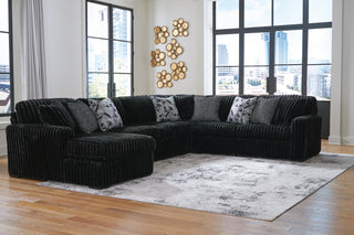 Midnight-Madness 4-Piece Sectional with Chaise Velvet
