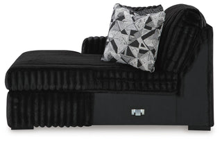 Midnight-Madness 3-Piece Sectional with Chaise Velvet