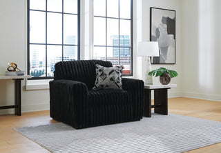 Midnight-Madness Oversized Chair and Ottoman
