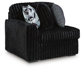 Midnight-Madness Corner Chair Velvet - Onyx, Left Arm Facing