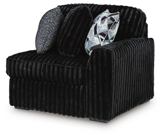 Midnight-Madness Corner Chair Velvet - Onyx, Right Arm Facing