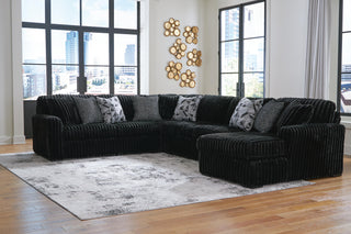 Midnight-Madness 4-Piece Sectional with Chaise Velvet