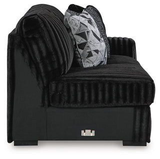Midnight-Madness 3-Piece Sectional, Chaise and Oversized Accent Ottoman
