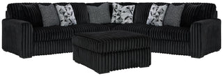 Midnight-Madness 3-Piece Sectional and Oversized Ottoman