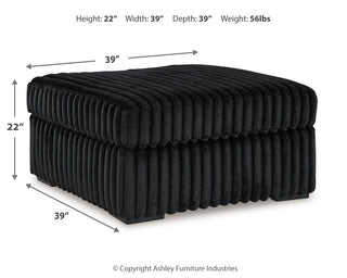 Midnight-Madness 3-Piece Sectional and Oversized Ottoman