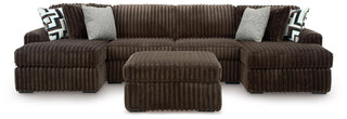 Midnight-Madness 3-Piece Double Chaise Sectional and Ottoman