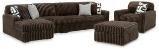 Midnight-Madness 3-Piece Sectional, Oversized Chair and Ottoman