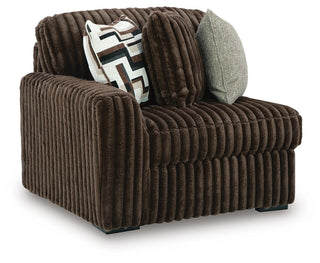 Midnight-Madness Corner Chair Velvet - Chocolate, Left Arm Facing