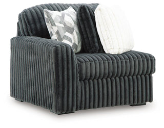 Midnight-Madness Corner Chair Velvet - Gunmetal, Left Arm Facing