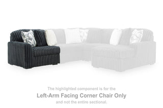 Midnight-Madness Corner Chair Velvet - Gunmetal, Left Arm Facing