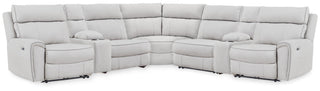Social Pointe 7-Piece Reclining Sectional with Storage Consoles Chenille