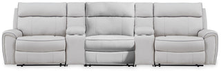 Social Pointe 5-Piece Reclining Sectional with Storage Consoles Chenille