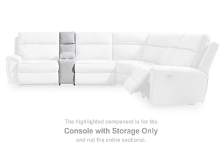 Social Pointe Console with Storage Chenille