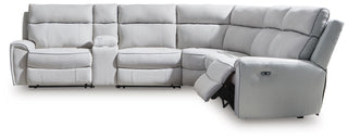 Social Pointe 6-Piece Reclining Sectional with Storage Console Chenille