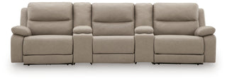 Narwhal Place 5-Piece Reclining Sectional with Storage Consoles Faux Leather