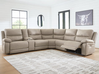 Narwhal Place 6-Piece Power Reclining Sectional Faux Leather